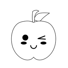 Delicious apple fruit icon vector illustration graphic design