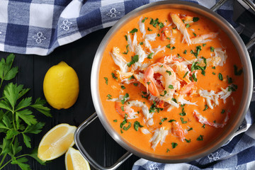 delicious hot bisque of crab and shrimps © myviewpoint