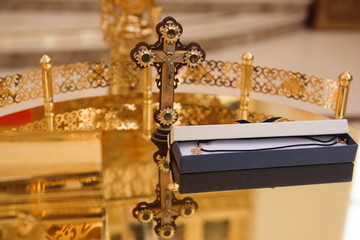 Christening the baby at the Orthodox church
