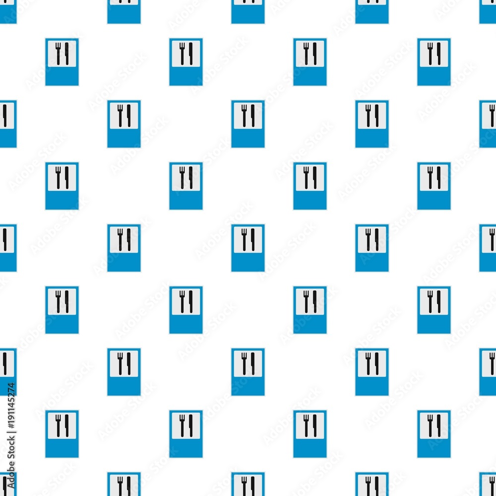 Poster knife and fork pattern seamless in flat style for any design