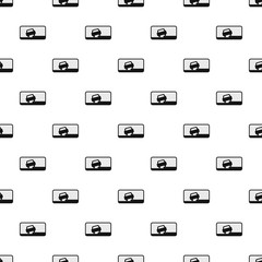 Car on the roadside pattern seamless in flat style for any design