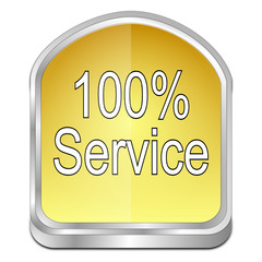 100% Service button - 3D illustration