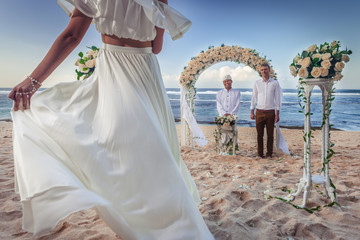wedding couple just married