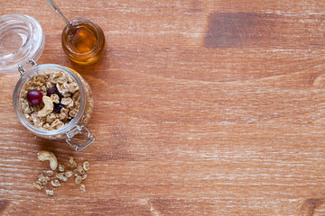 Healthy breakfast with muesli