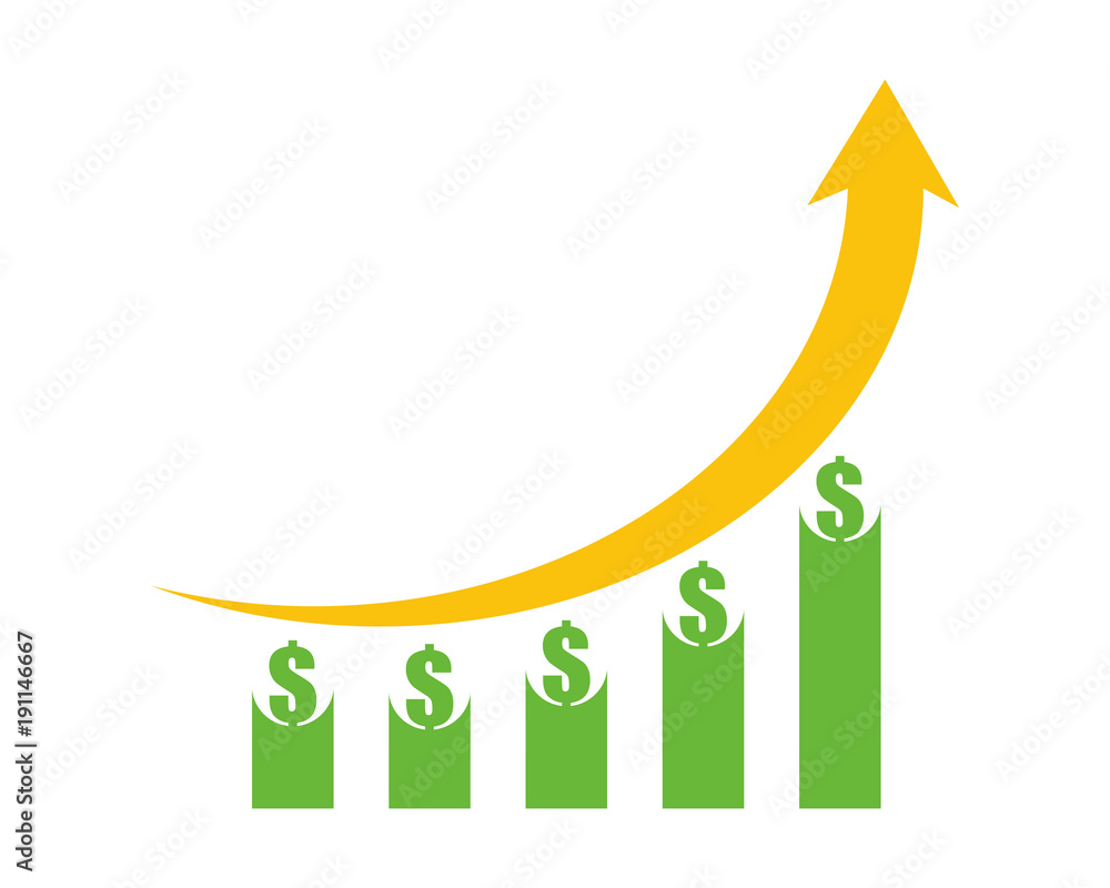 Canvas Prints dollar chart arrow money currency price image vector icon logo symbol