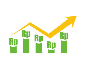 rupiah chart currency finance money price image vector icon