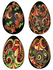 Easter Eggs with Folk Patterns