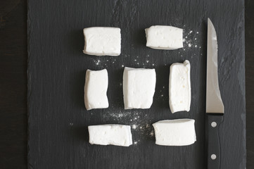 White homemade marshmallow