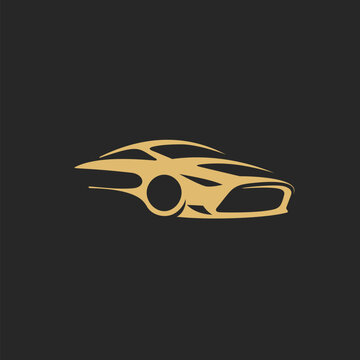 Gold car logo template vector illustration.