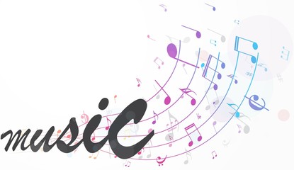 Obraz premium Colorful music notes background