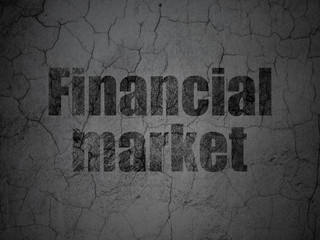 Banking concept: Black Financial Market on grunge textured concrete wall background