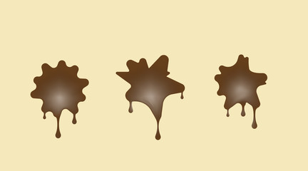 Candy in the form of blots. Milk chocolate vector illustration. Set of different sweets.