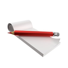 Schreibblock mit rotem Stift