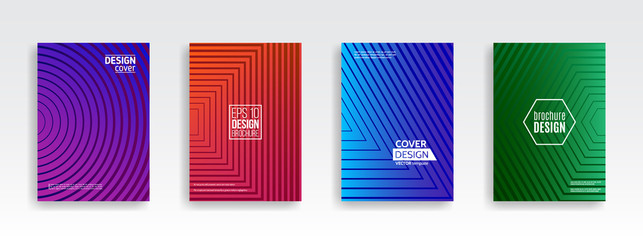 Abstract minimal covers design template. Geometric halftone gradients background. Vector templates for flyers, presentations and brochure.