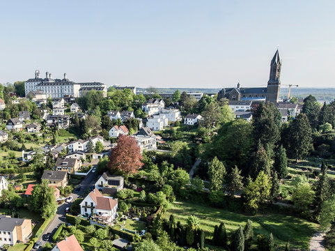 Aerial View Schloss Bensberg and public surroundings Berglisch Gladbach Germany near cologne