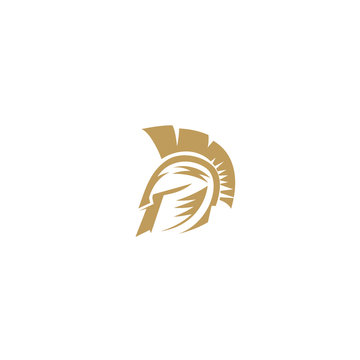 Golden Spartan helm vector illustration design