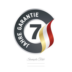 7 Years Warranty (German - 7 Jahre Garantie) black icon stamp vector