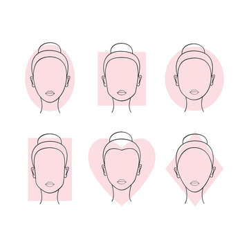 Woman face shapes set. Vector illustration