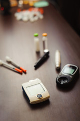 Blood sugar testing equipment.