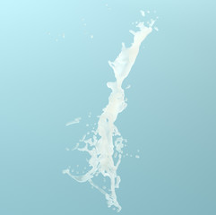 Milk splashing moving  isolated on white background,3D illustration liquid moving background