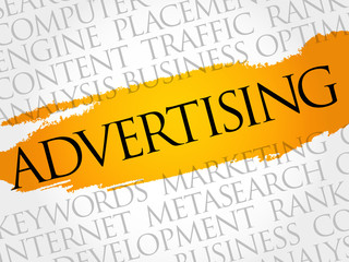 ADVERTISING word cloud collage, business concept background