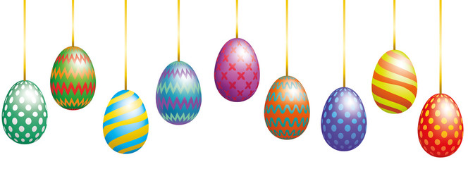 Easter eggs border