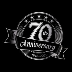 70th anniversary design template. Vector and illustration. 
