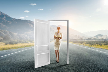 Open new doors and opportunities . Mixed media