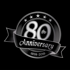 80th anniversary design template. Vector and illustration.  © JohnyBlack