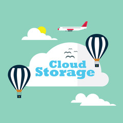 cloud storage. Cloud computing shared on multiple devices