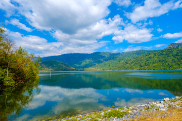 high mountains peaks range clouds in fog scenery landscape national park view outdoor  at Chiang Rai, Chiang Mai Province, Thailand