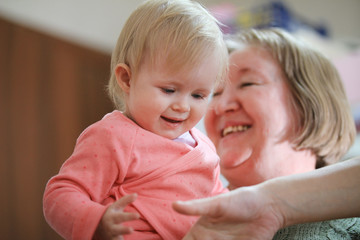 Grandmothers with baby girl todler