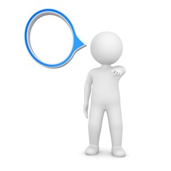 speech bubble speech balloon man figure 3d rendering 