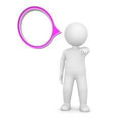 speech bubble thought bubble balloon word text think talk balloon pointing man person character figure people idea isolated on white background