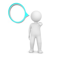 thought bubble balloon speech bubble talk word text balloon isolated on white background with man person character figure