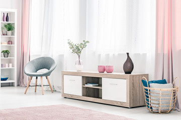 Pink living room interior