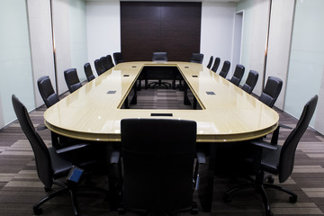 Modern meeting room with table and chairs. concept conventon room
