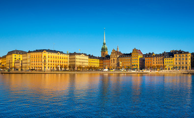 Fototapeta premium Stockholm cityscape. Skyline of the Sweden Capital city. Scandinavia, Northern Europe