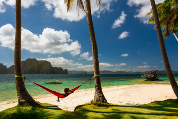 Relaxing in the hammock