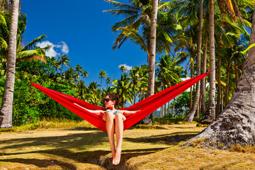 Relaxing in the hammock