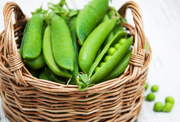 green peas on a table