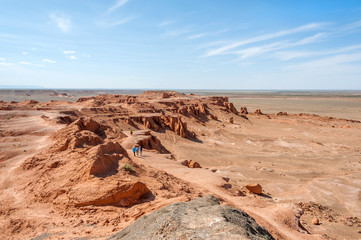 Fototapeta na wymiar Баянзаг, район пустыни Гоби в Монголии.