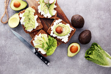 sliced avocado on toast bread with spices