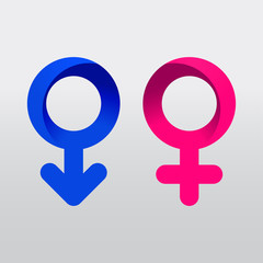 male and female gender isolated vector symbol