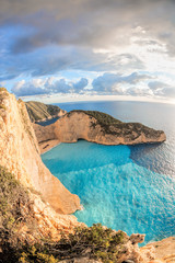 Navagio beach with shipwreck on Zakynthos island in Greece