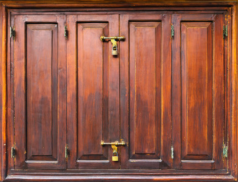 Old Wooden Brown House Door