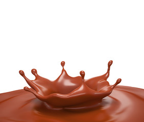 A splash of chocolate. 3d illustration, 3d rendering.