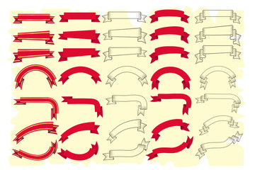 Ribbon Vector set. Template design elements.