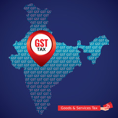 GST. Good and Services Tax concept. GST tax
