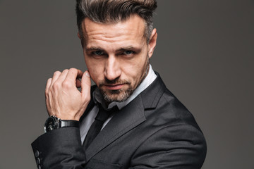 Close up portrait of a serious mature businessman